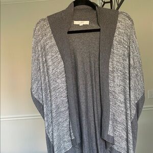 LOFT Gray Sparkly Open Drape Shawl Cardigan